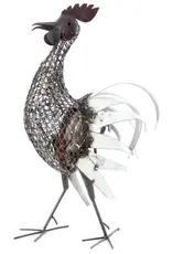 Swahili African Modern Strutting Recycled Metal Rooster Sculpture