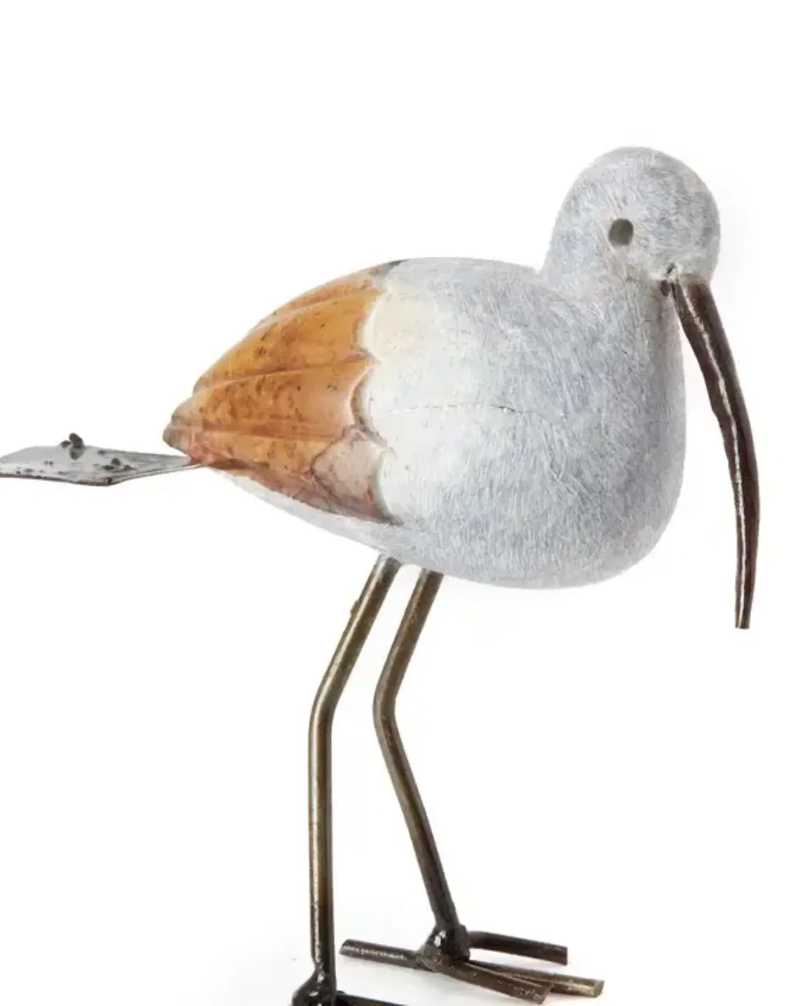 Swahili African Modern Metal and Stone Stork Bird Sculpture