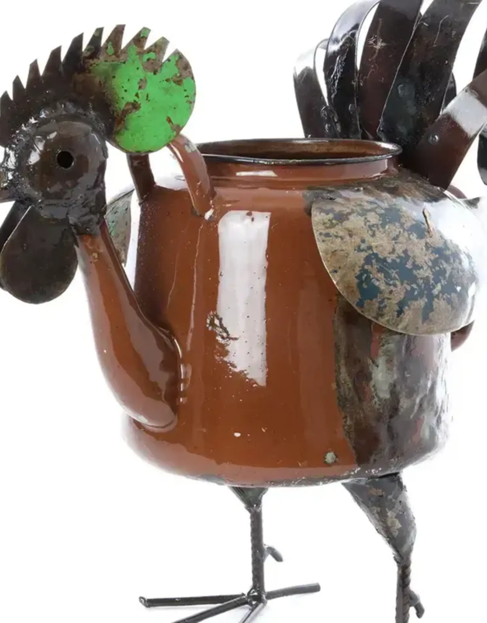 Swahili African Modern Recycled Teapot Rooster - Large