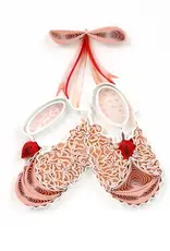 Quilling Card Quilled Knitted Pink Baby Booties Gift Enclosure Mini Card
