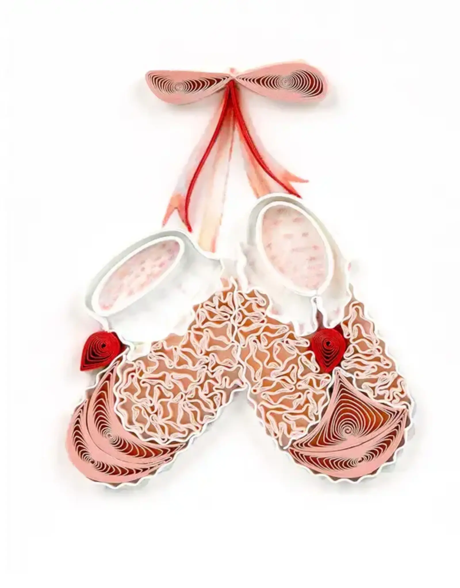 Quilling Card Knitted Pink Baby Booties Gift Enclosure Mini Card
