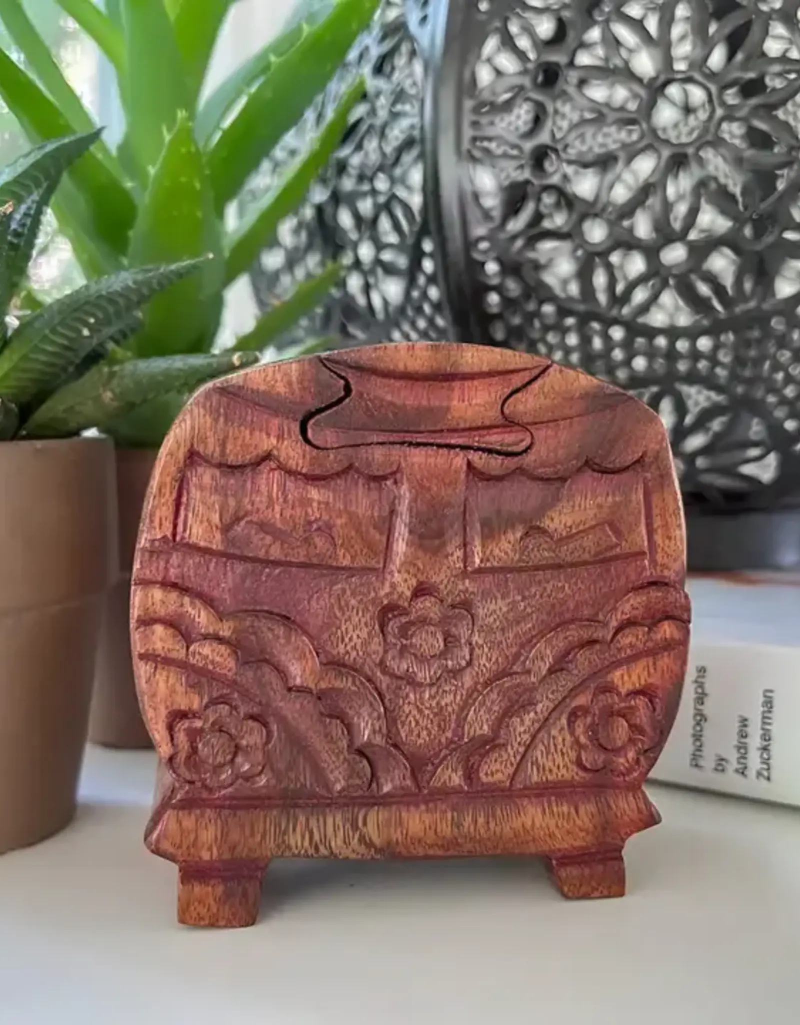 Global Crafts Sheesham Carved Camper Puzzle Box
