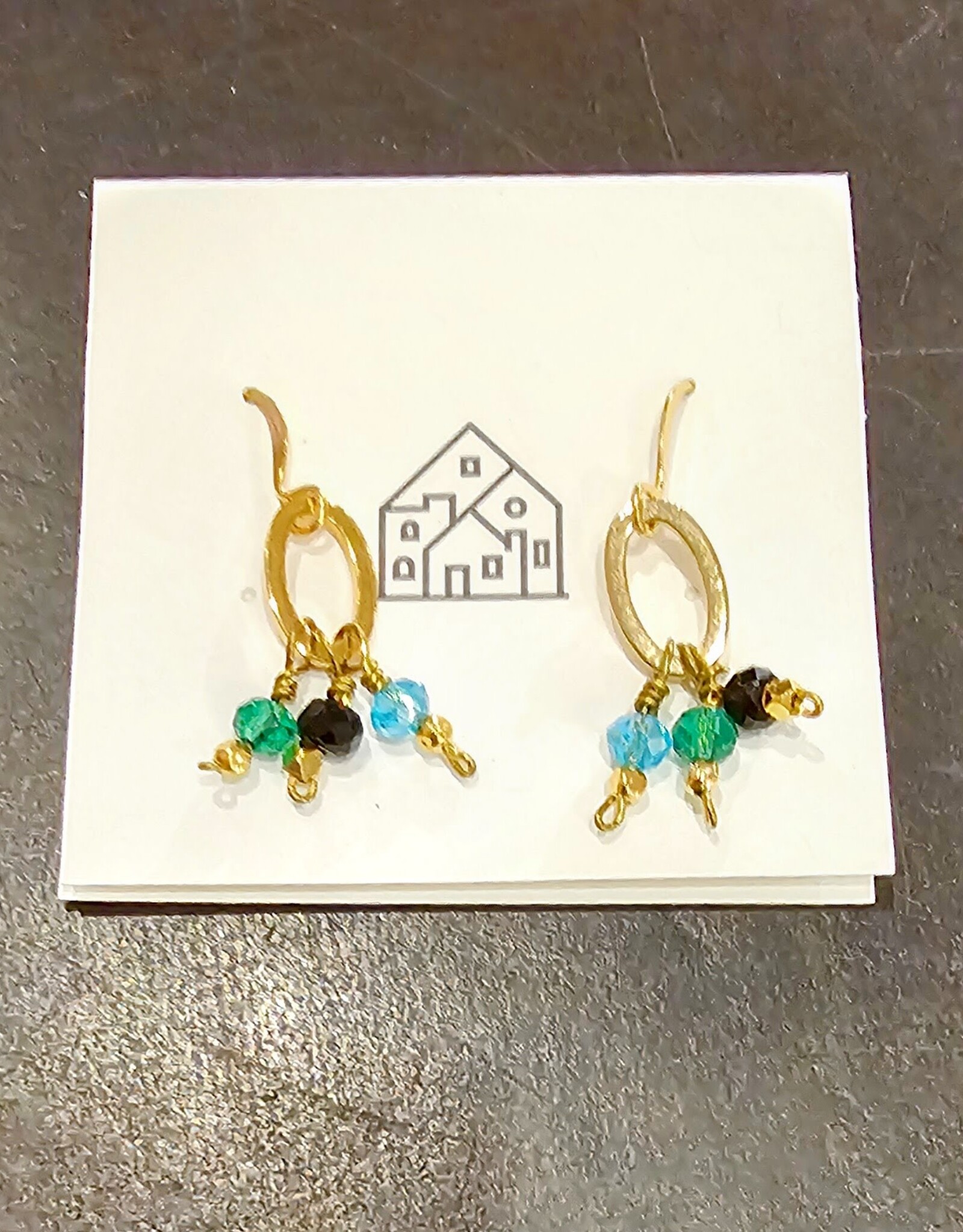 Ten Thousand Villages Canada Agate Rays earrings