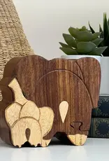 Global Crafts Wood Carved Elephant Puzzle Box