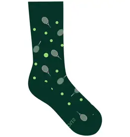 Conscious Step Socks that Support Youth Sports (Green Tennis Rackets)
