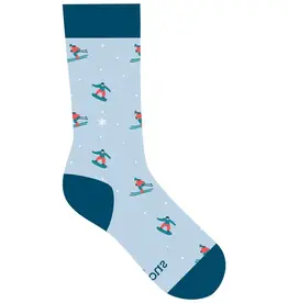 Conscious Step Socks that Support Youth Sports (Blue Skiers & Snowboarders)