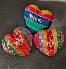 Venture Imports Word Hearts - Mom Striped