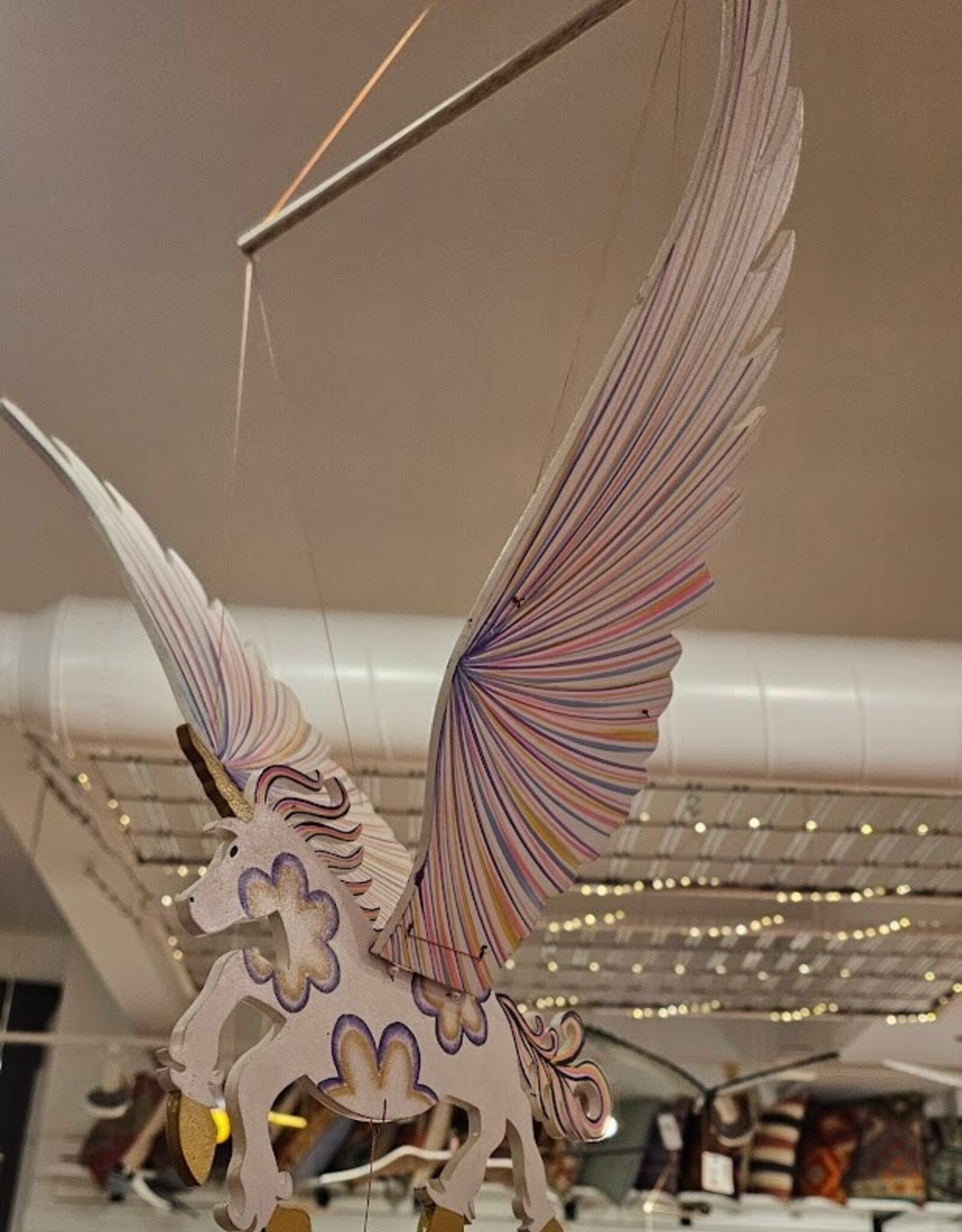 Tulia Artisans Unicorn Alicorn Flying Mobile - Large 32in wingspan