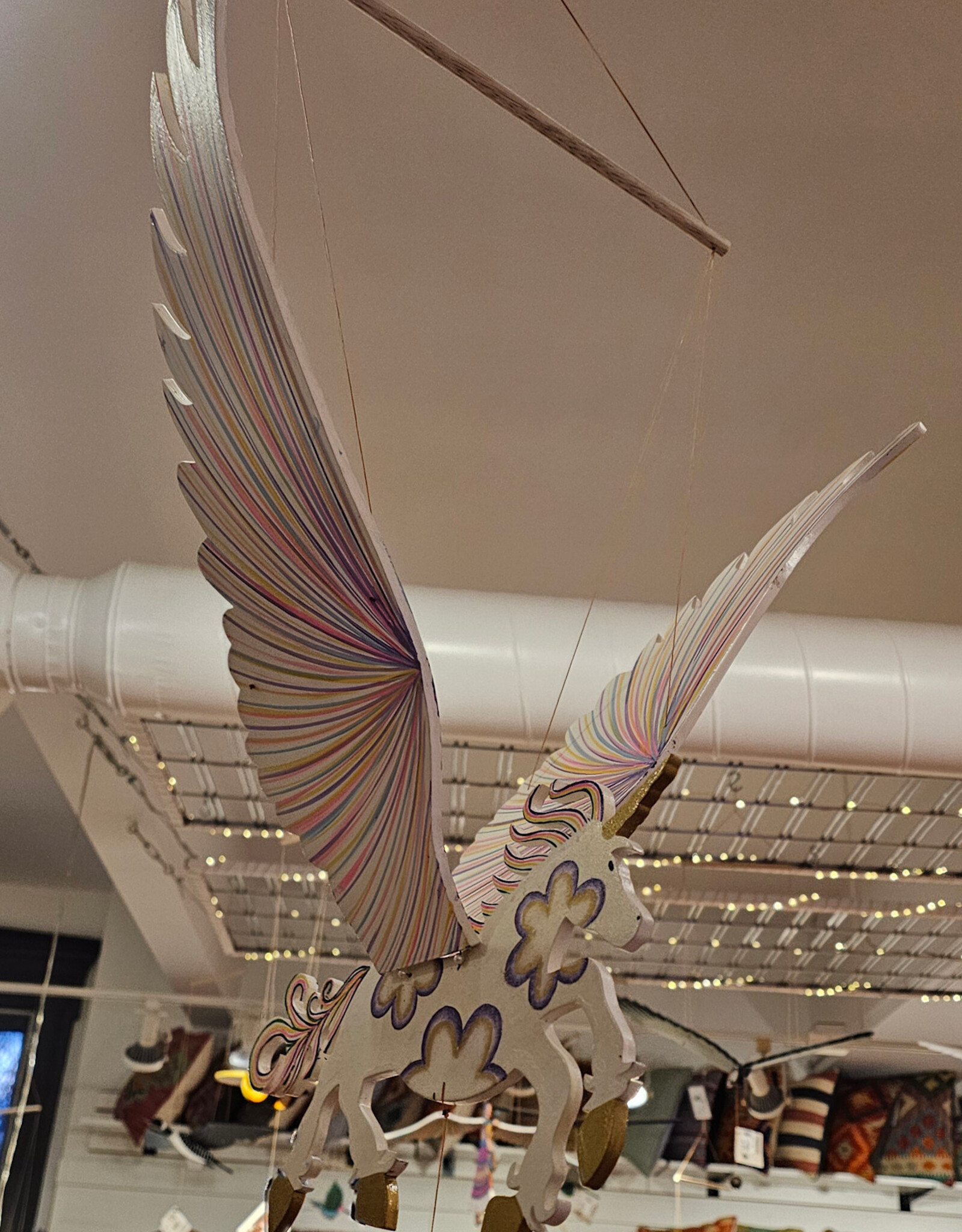Tulia Artisans Unicorn Alicorn Flying Mobile - Large 32in wingspan