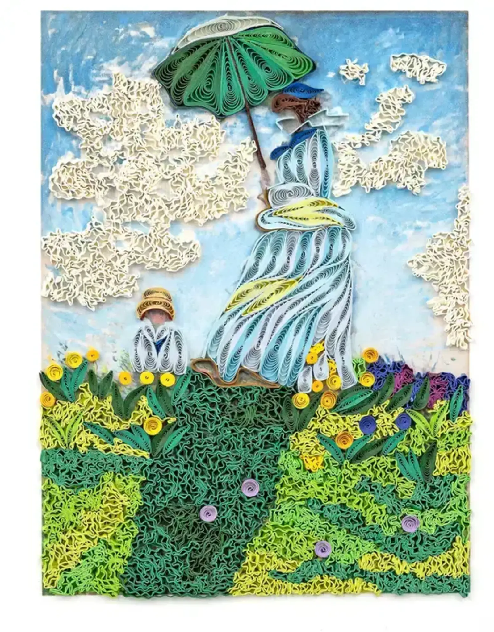 Quilling Card Quilled Woman with a Parasol, Monet - Artist Series