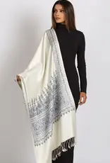 Sevya Handmade Vimala Shawl - Ivory