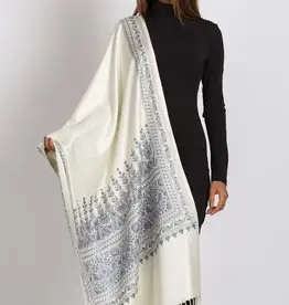 Sevya Handmade Vimala Shawl - Ivory