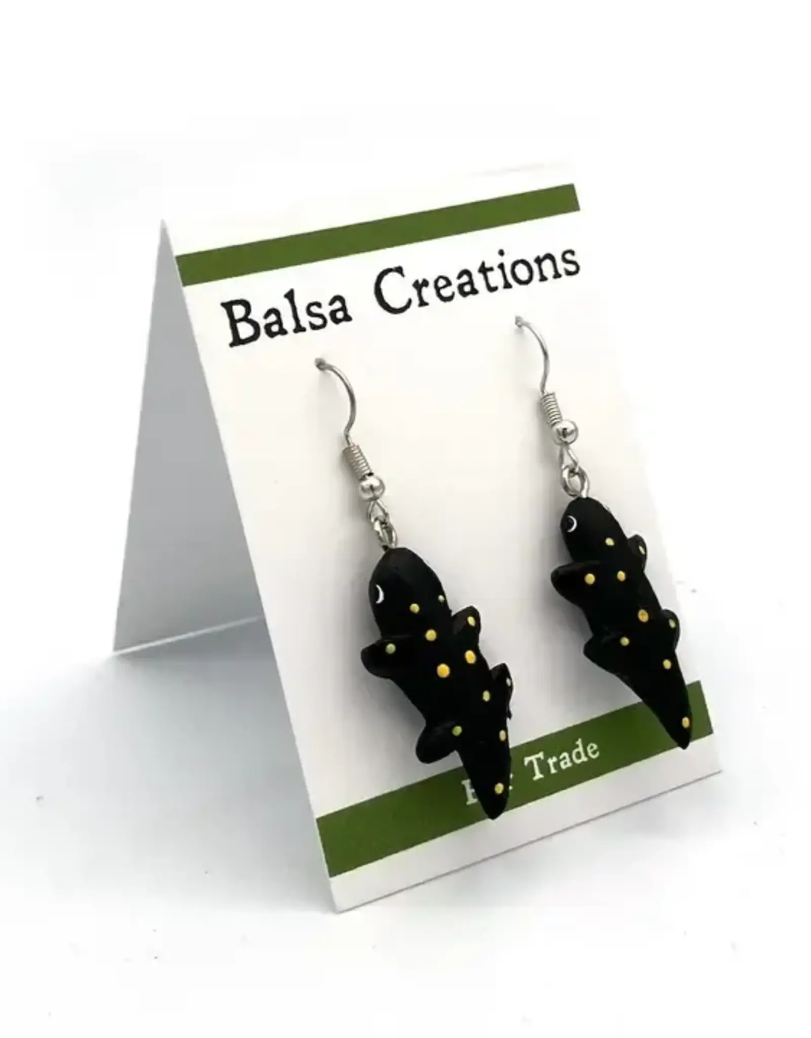Women of the Cloud Forest Spotted Salamander Balsa Earrings