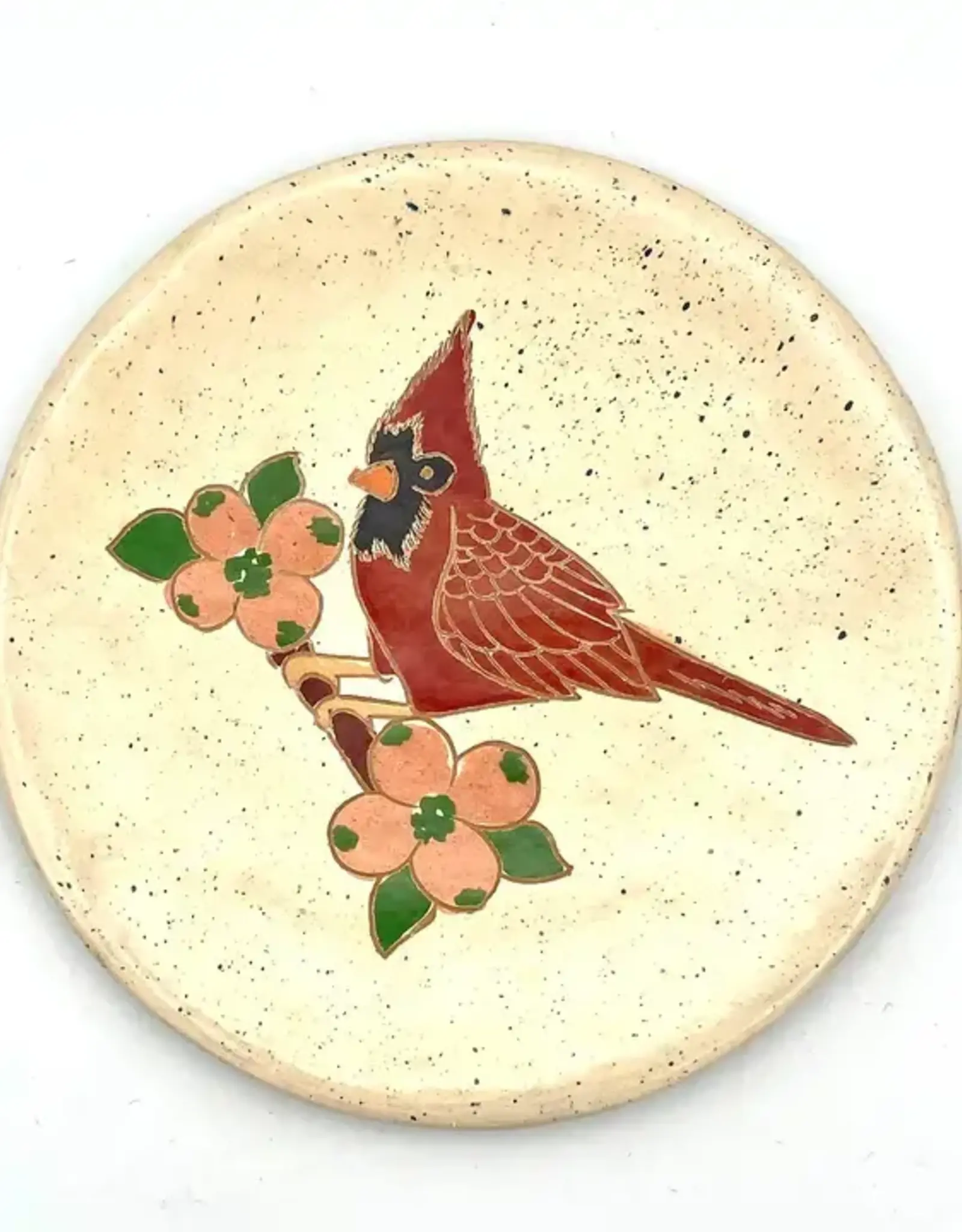 Women of the Cloud Forest Spring Cardinal Ceramic Ring Dish
