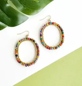 WorldFinds Kantha Milieu Loop Earrings