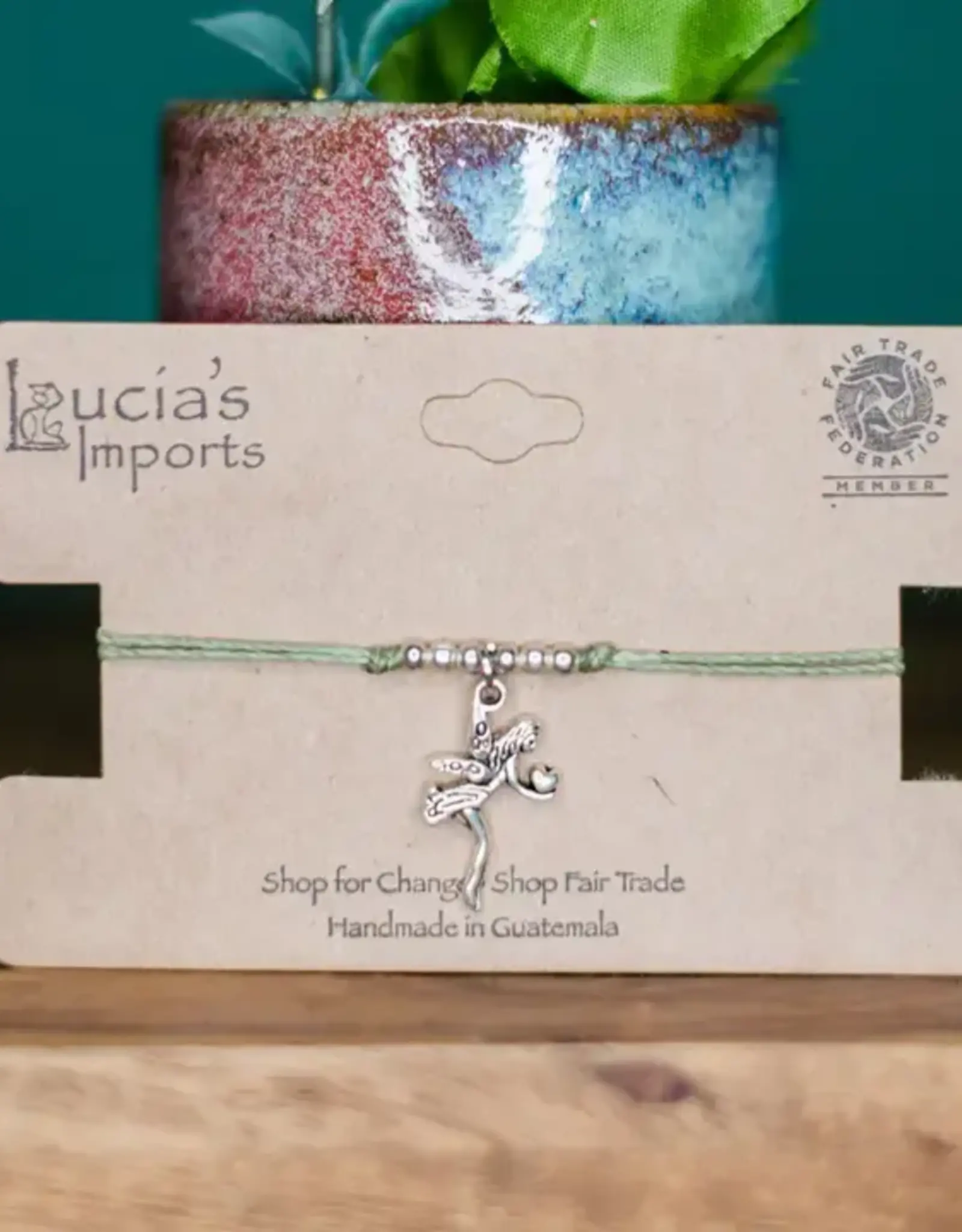 Lucia's Imports Fairy String Charm Bracelet Elephant