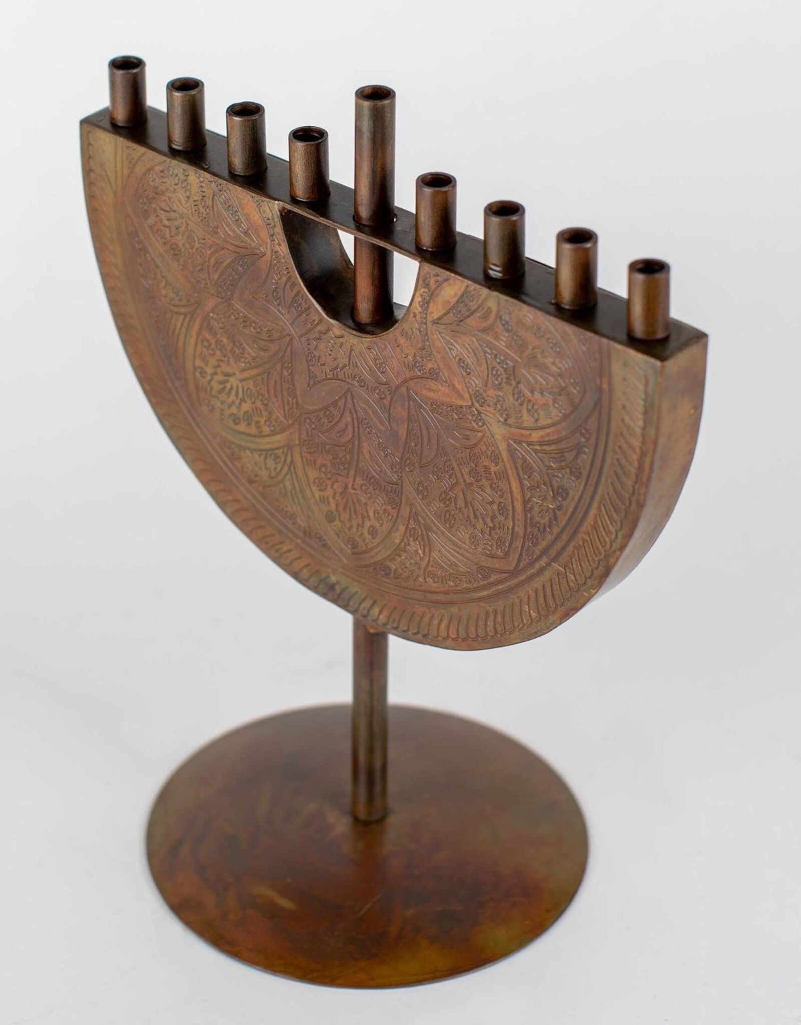 Ten Thousand Villages Engraved Iron Menorah