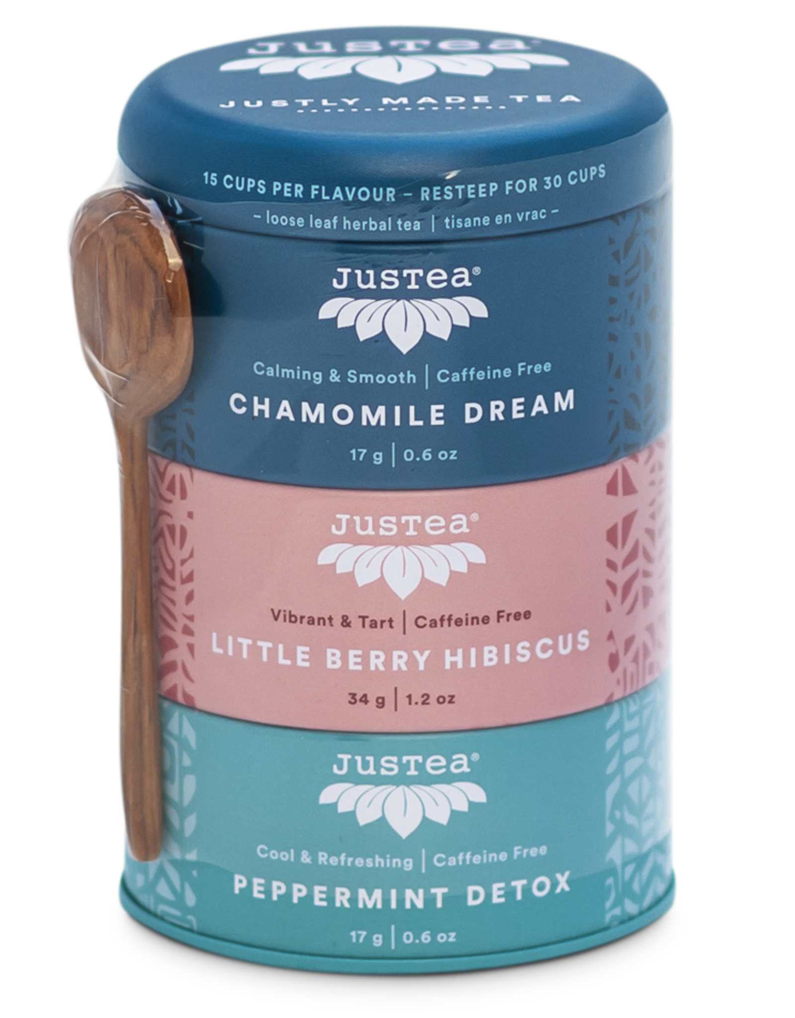 Justea Herbal Tea Trio Loose Leaf Tin