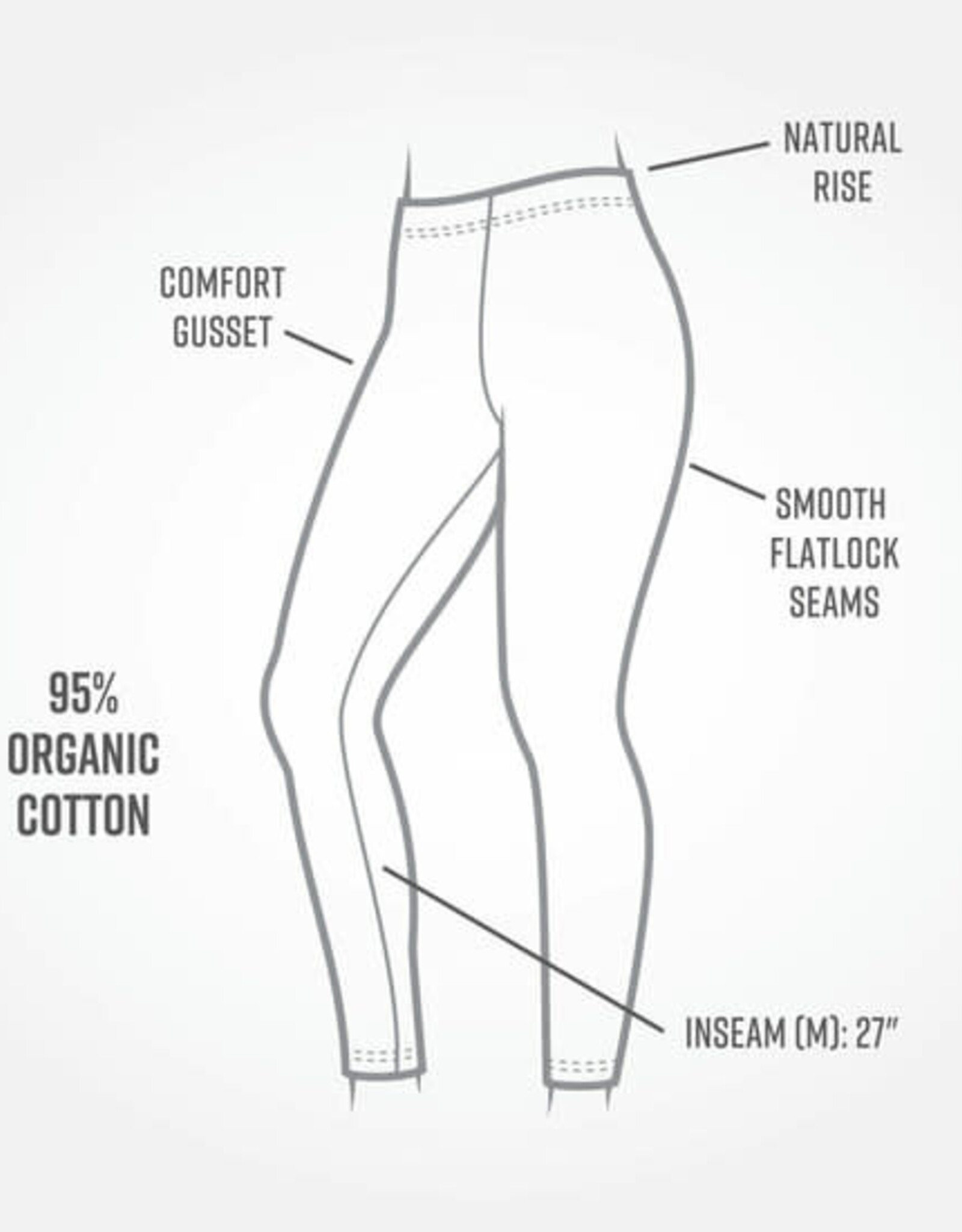Maggie's Organics Base Layer Leggings Ankle Organic Cotton (Black)