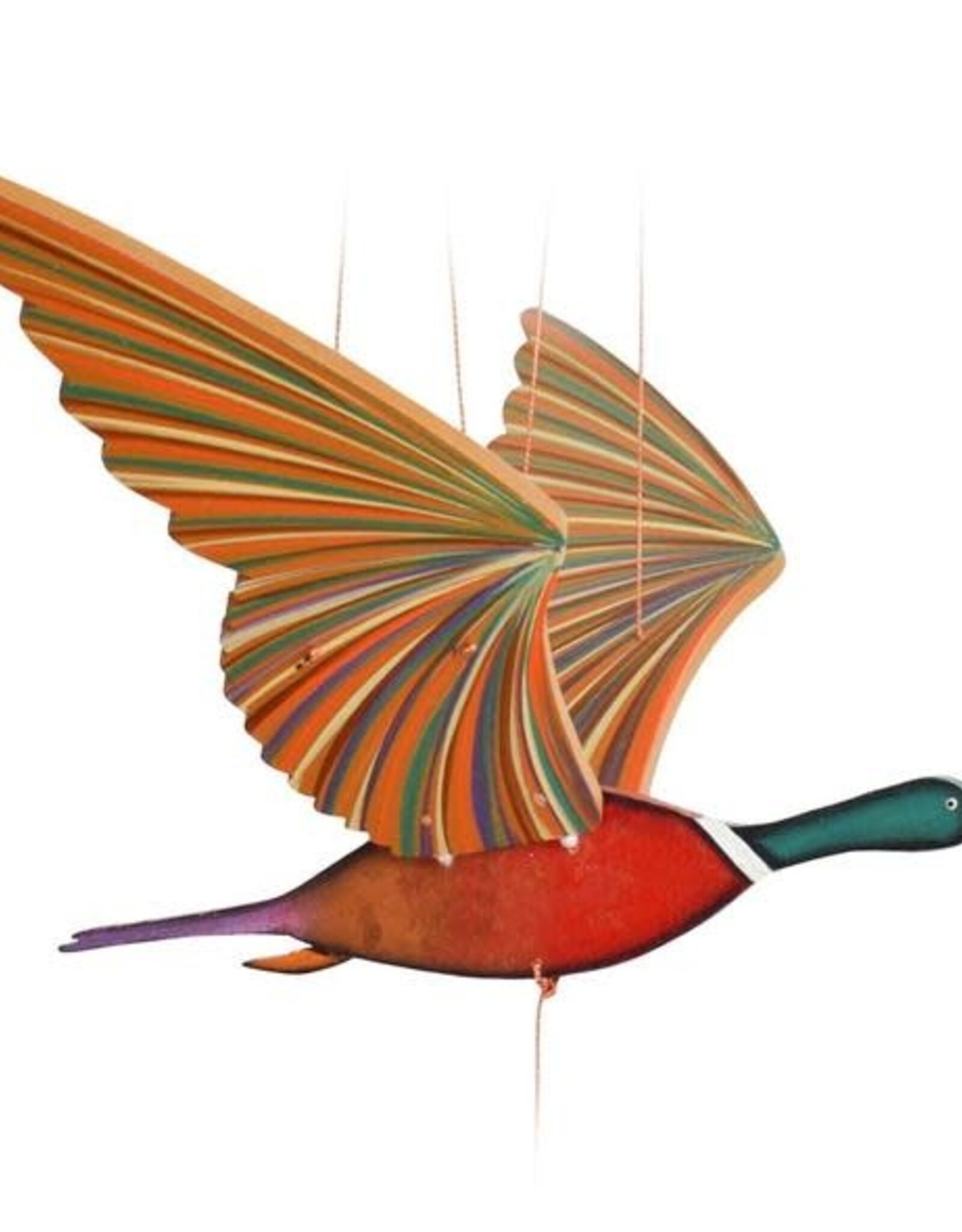 Tulia Artisans Duck Mallard Bird Flying Mobile