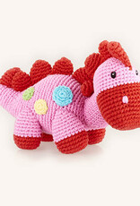 Pebble Steggy Dino Rattle Pink