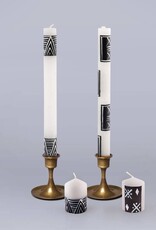 Thumbprint Artifacts Mudcloth Candle - Taper 9 in