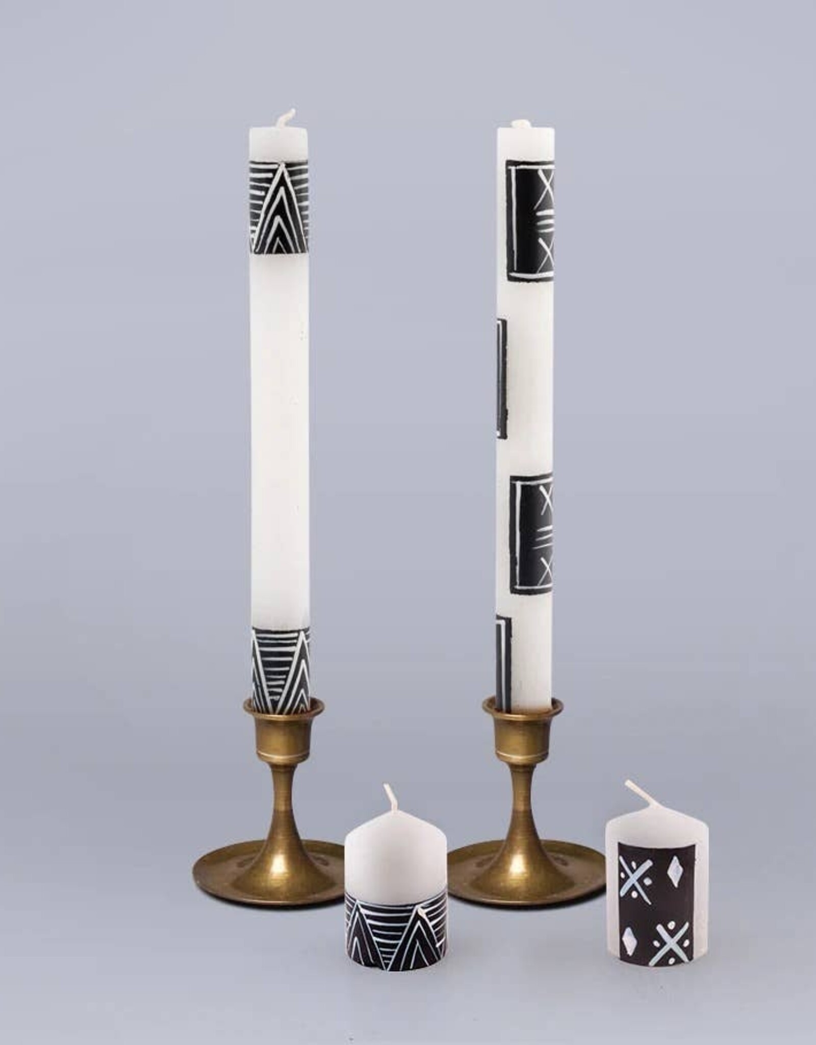 Thumbprint Artifacts Mudcloth Candle - Taper 9 in