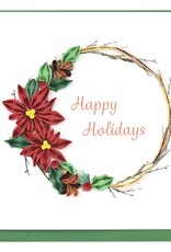 Quilling Card Quilled Poinsettia Wreath Holiday Card