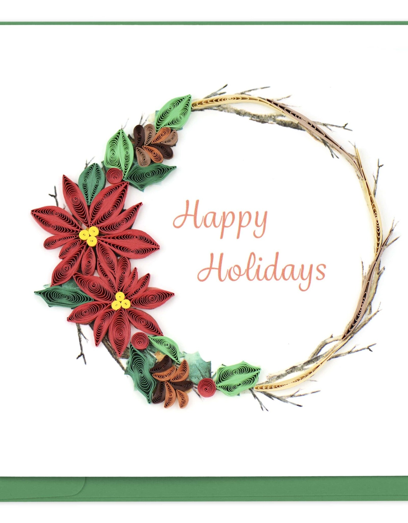 Quilling Card Quilled Poinsettia Wreath Holiday Card