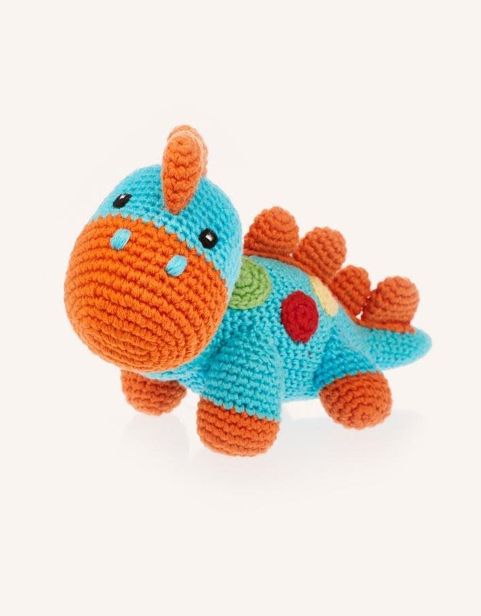 Pebble Steggy Dino Rattle Turquoise