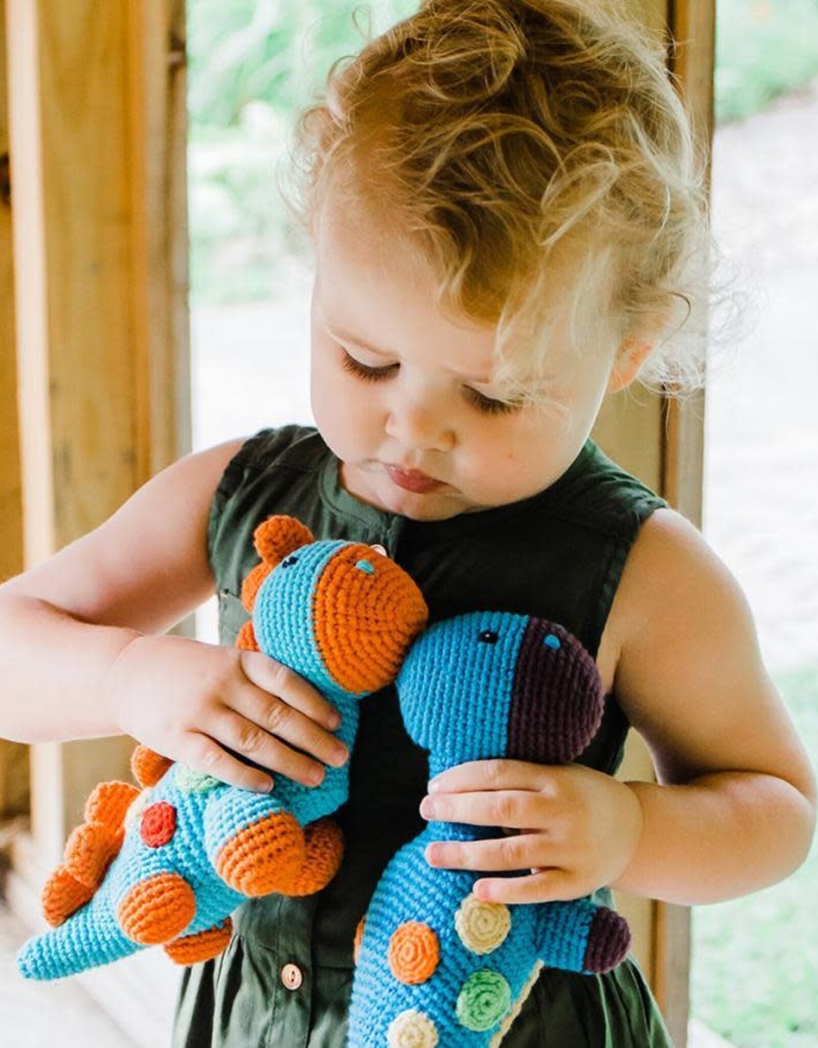 Pebble Steggy Dino Rattle Turquoise