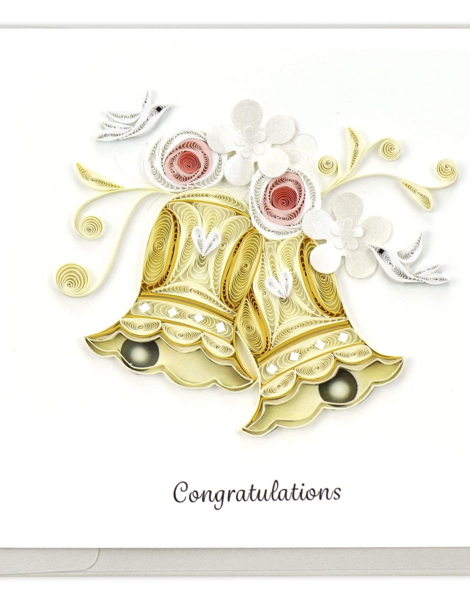 Quilling Card Quilled Wedding Bells Greeting Card