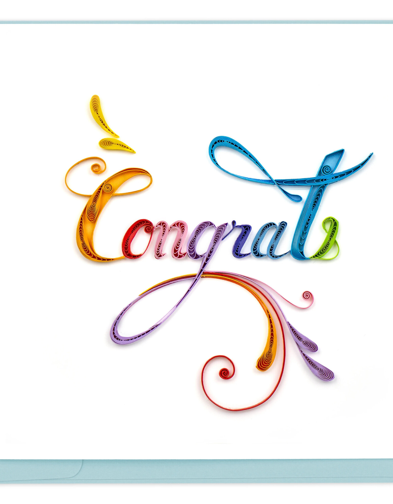 Quilling Card Quilled Rainbow Congrats Greeting Card