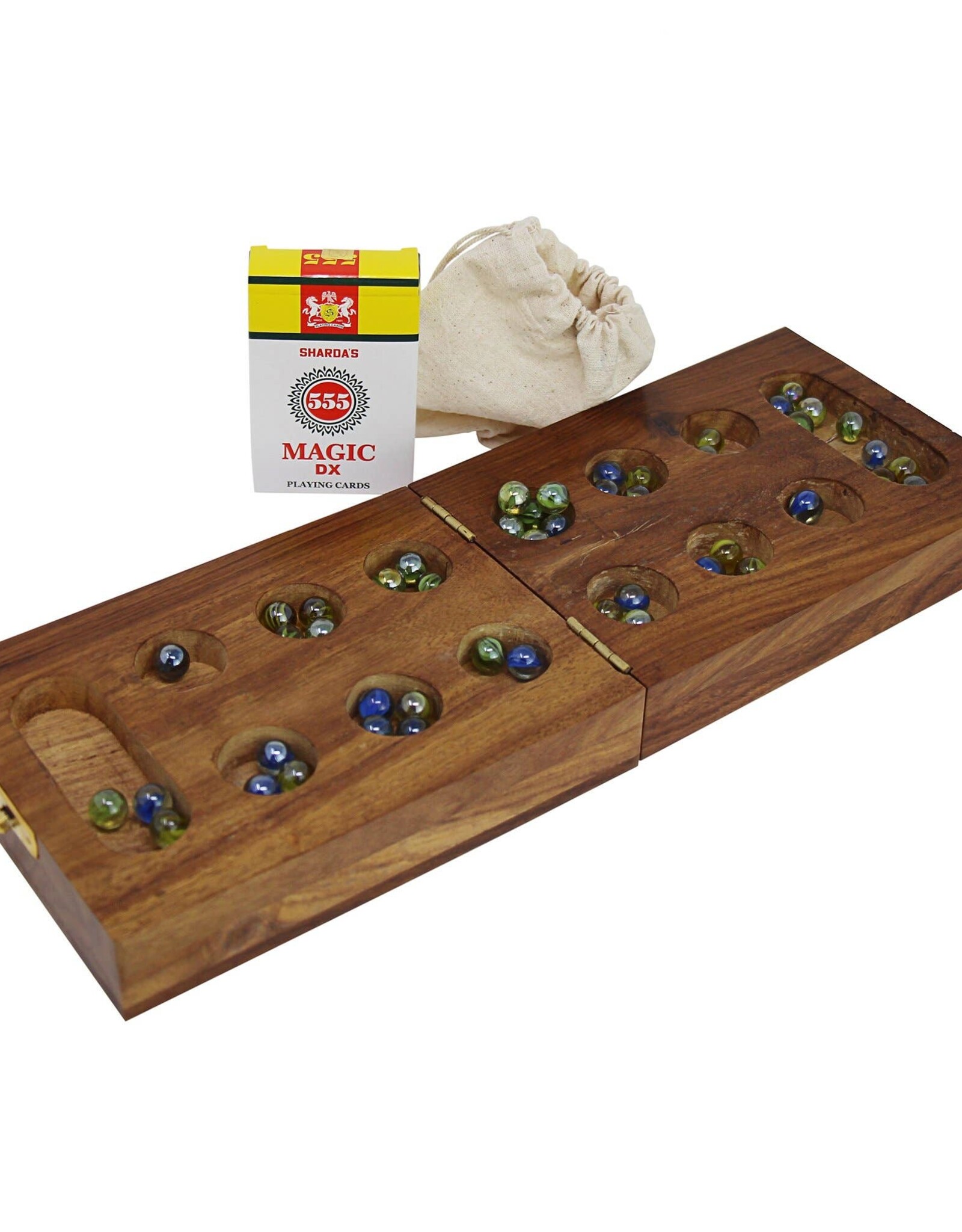 Global Crafts Handmade Mancala Cribbage Combo Game