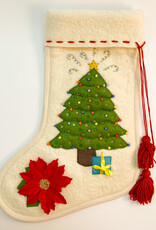 J127 Ranch Holiday Tree Felted Kazakh Stocking