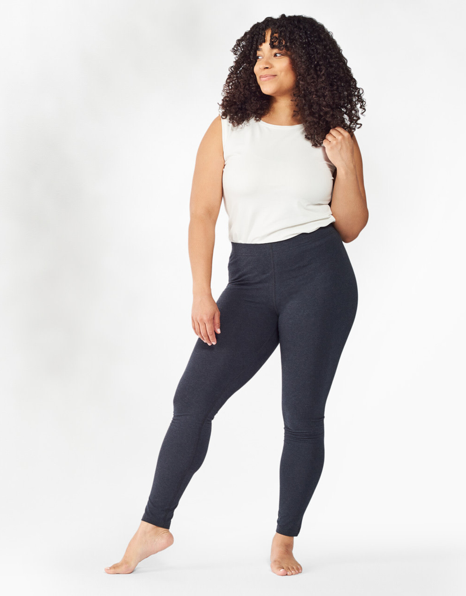 Maggie's Organics Organic Cotton Base Layer Leggings - Ankle Grey