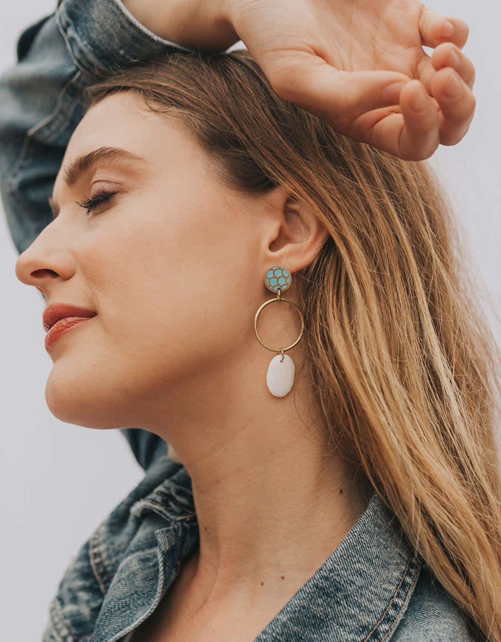 Matr Boomie Dhavala Earrings - Teal Drop
