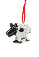 Swahili African Modern ZenZulu Hand Beaded Sheep Ornament