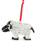 Swahili African Modern ZenZulu Hand Beaded Sheep Ornament