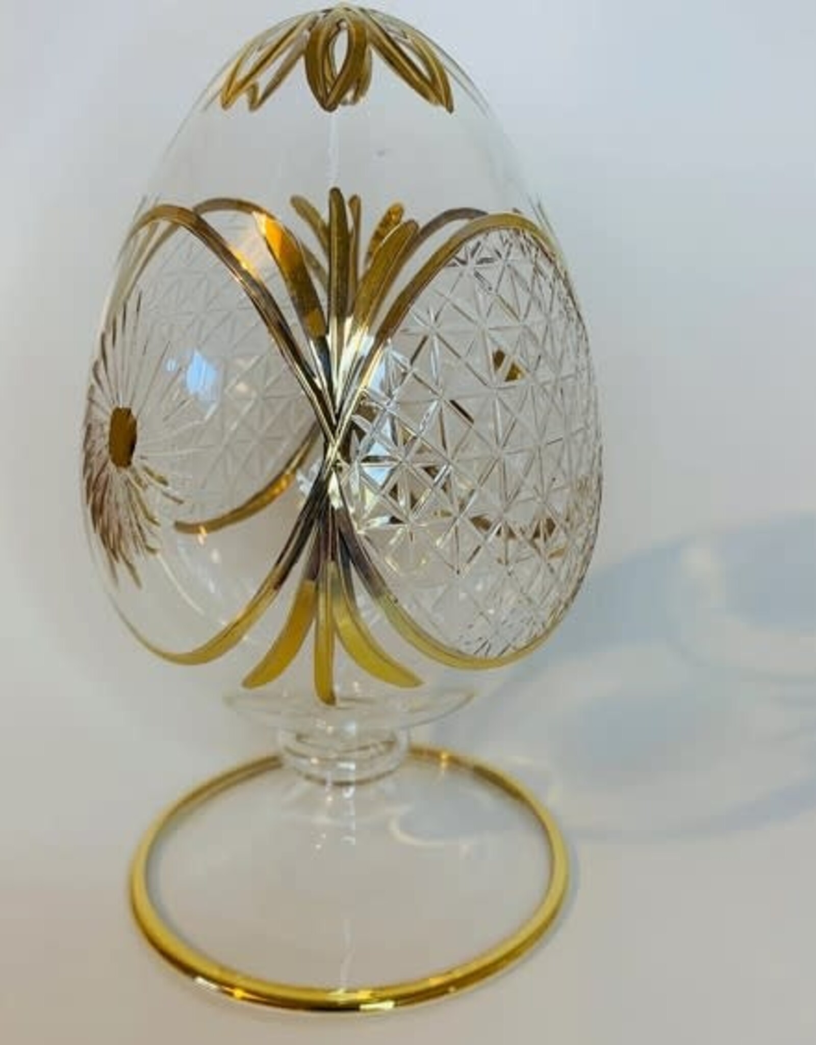 Dandarah Large Blown Glass Tabletop Egg - Gold