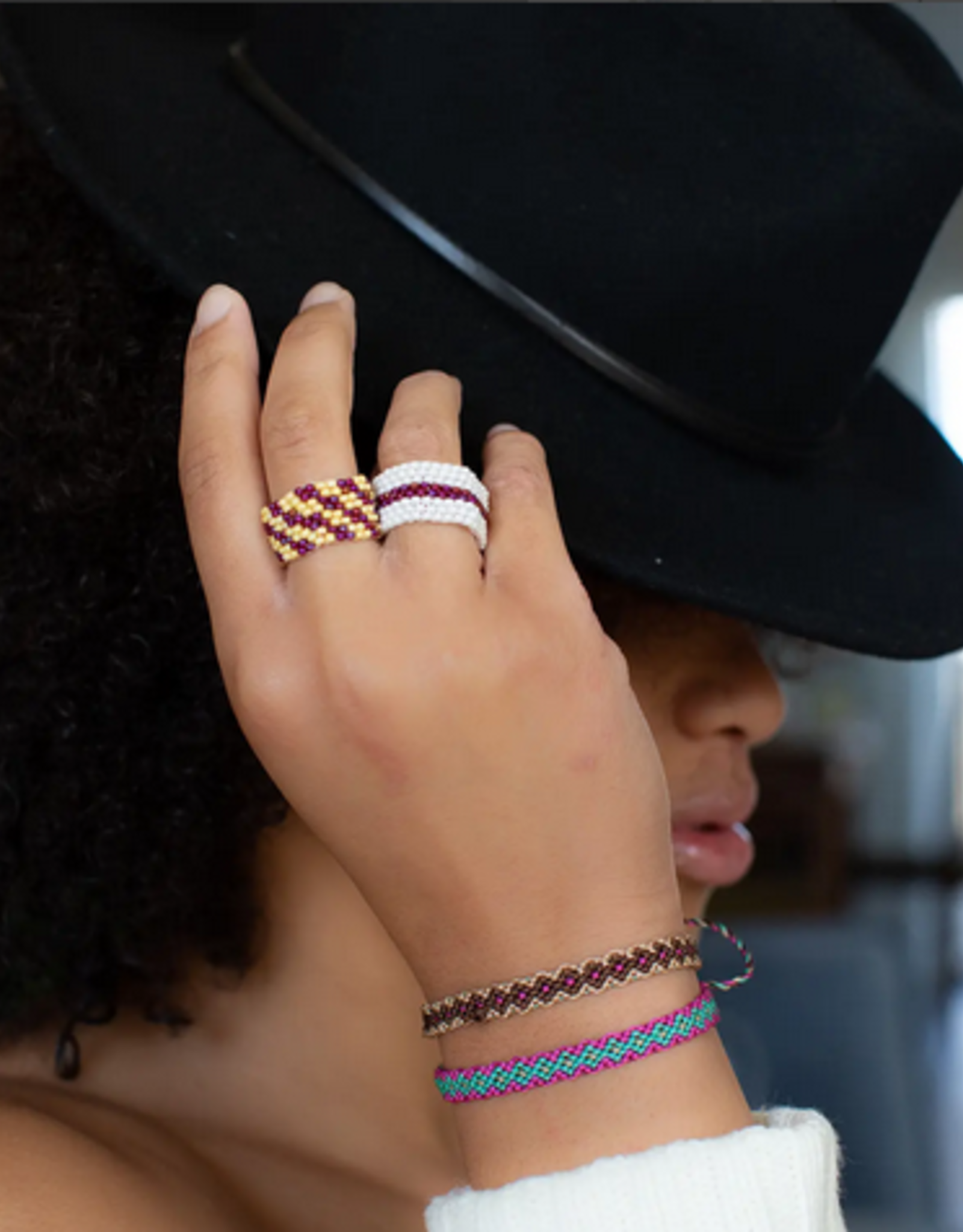 Lucia's Imports thin Beaded Ring