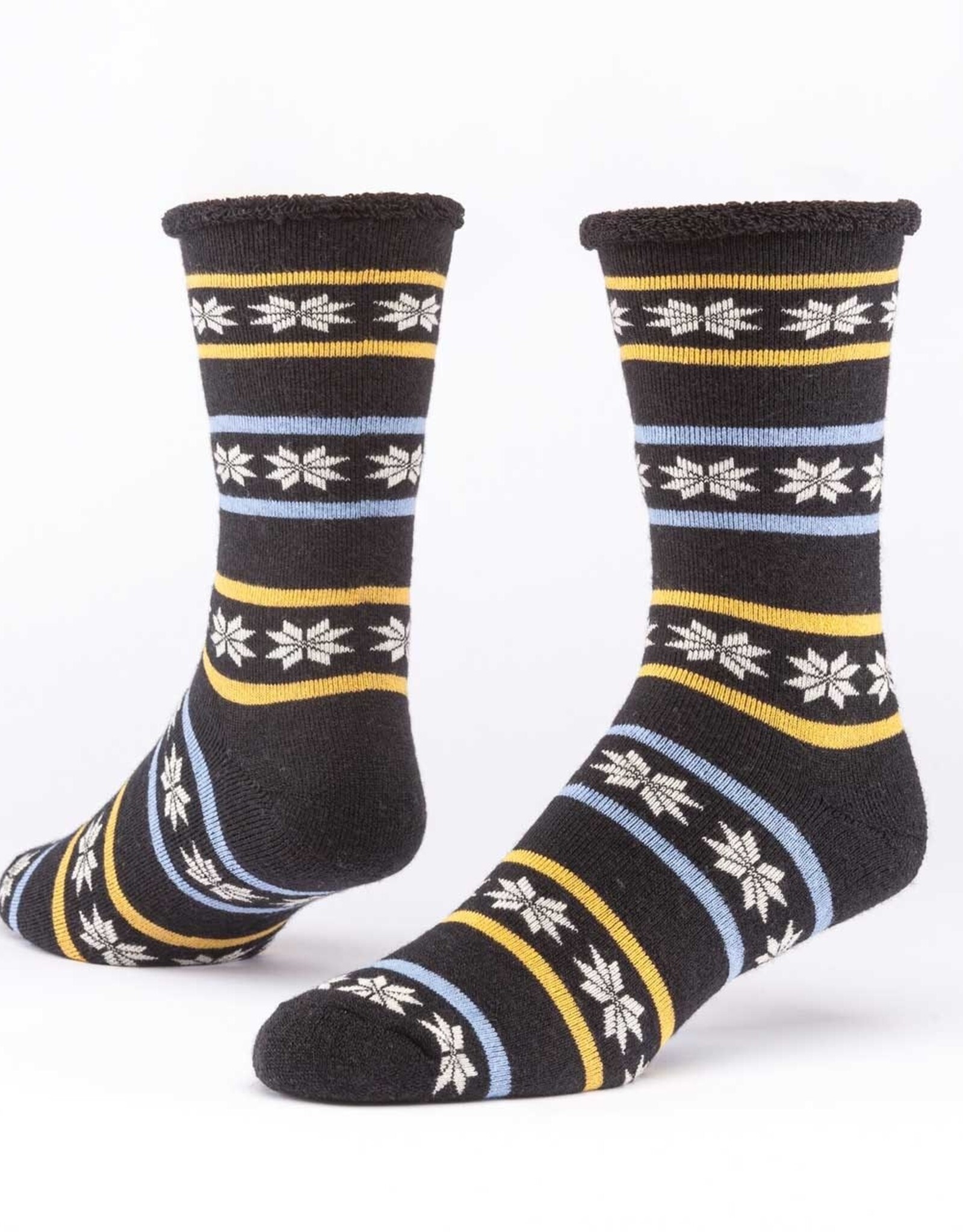 Maggie's Organics Wool Snuggle Socks (Poinsettia Black)