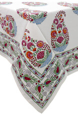 Ten Thousand Villages Canada White Paisley Tablecloth 70"x110"