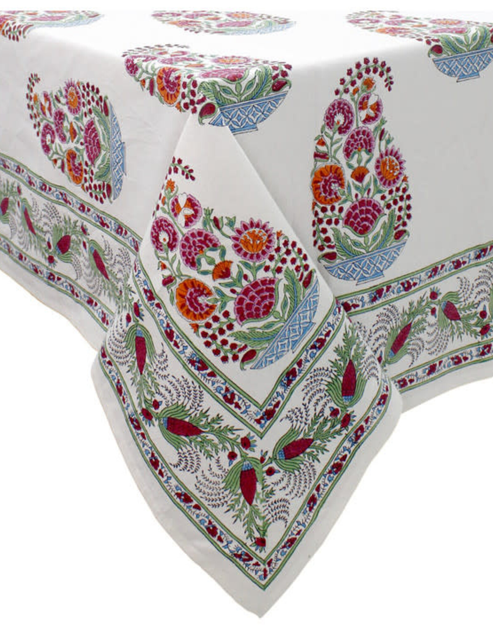 Ten Thousand Villages Canada White Paisley Tablecloth 70"x110"