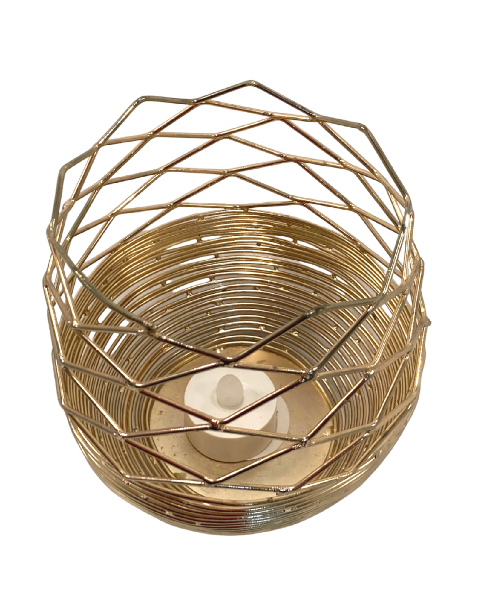 Ten Thousand Villages Canada Round Gold Candleholder