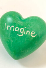 Venture Imports Word Hearts - Imagine, Lime Green