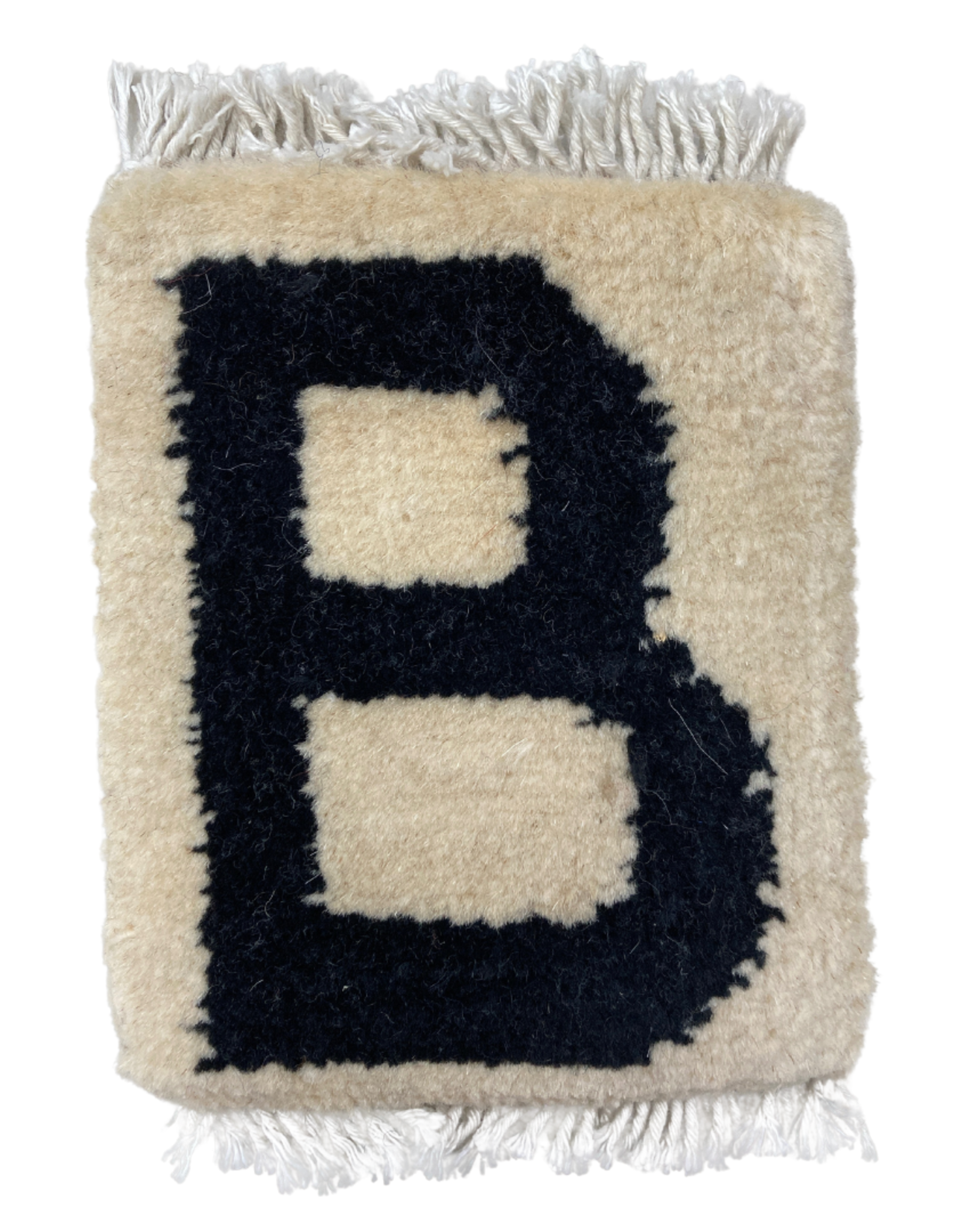 Bunyaad Pakistan Letter "B" Mug Rug - Ivory