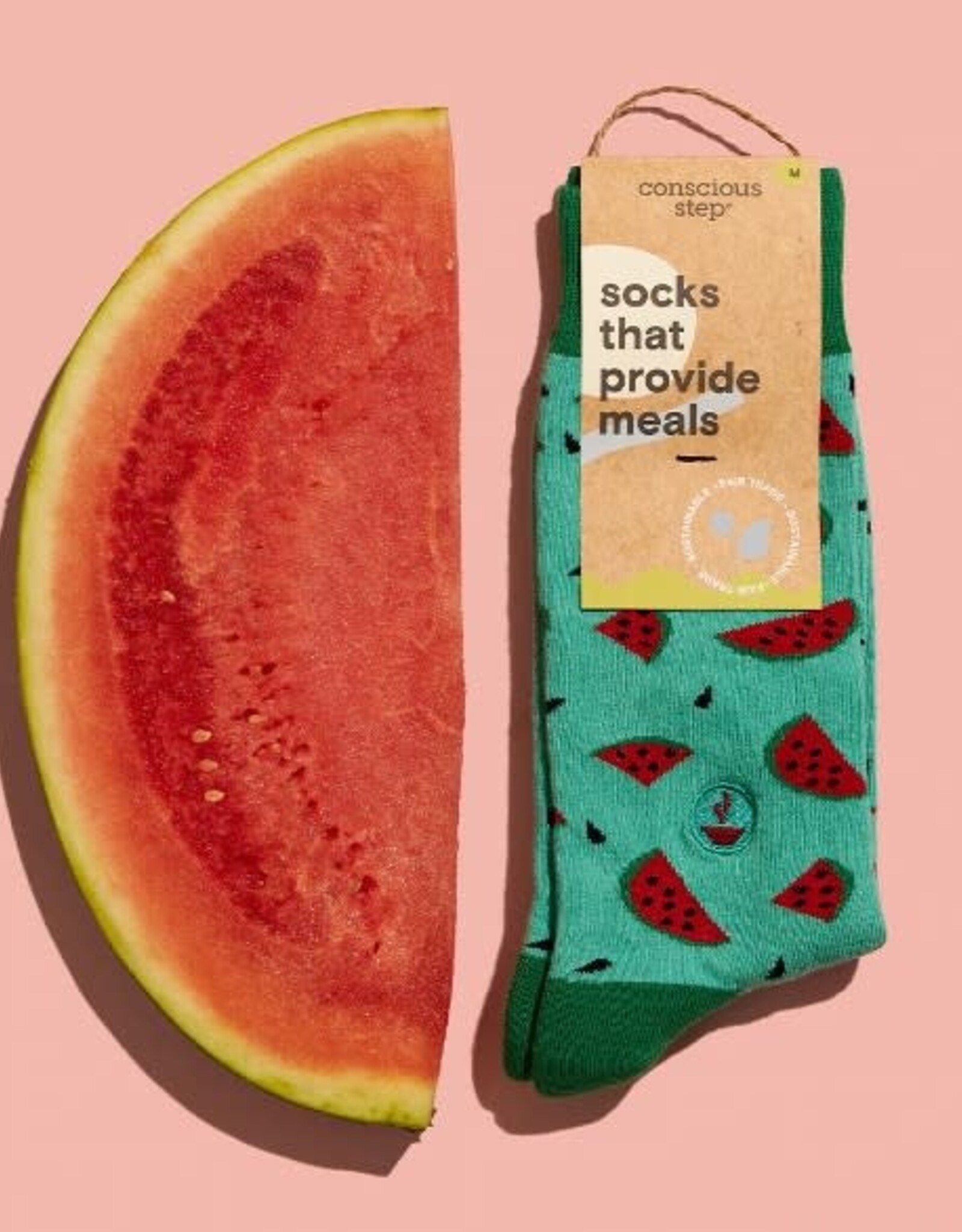 Conscious Step Socks that Provide Meals (Watermelon)