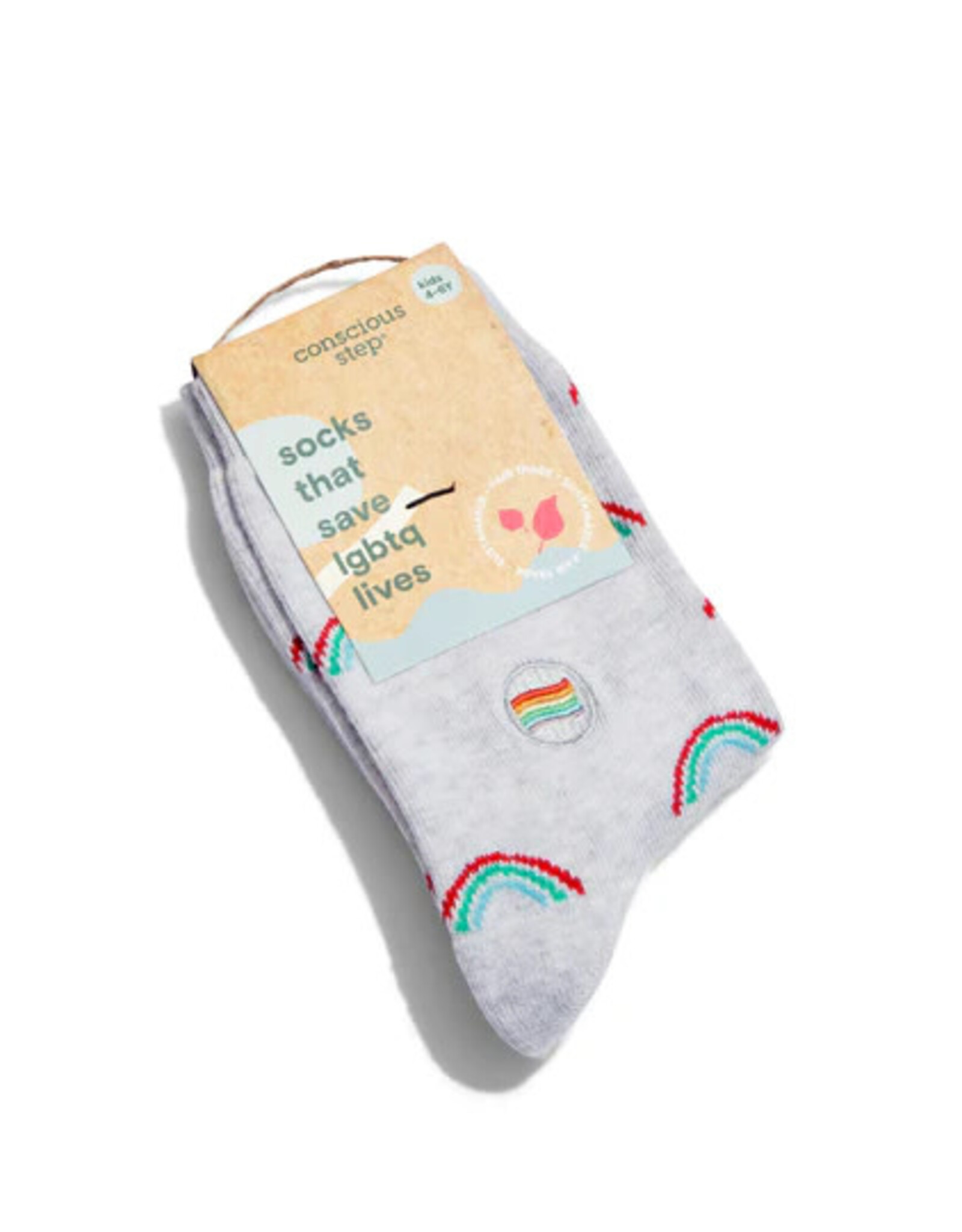 Conscious Step Kids Socks that Save LGBTQ Lives (Rainbows)