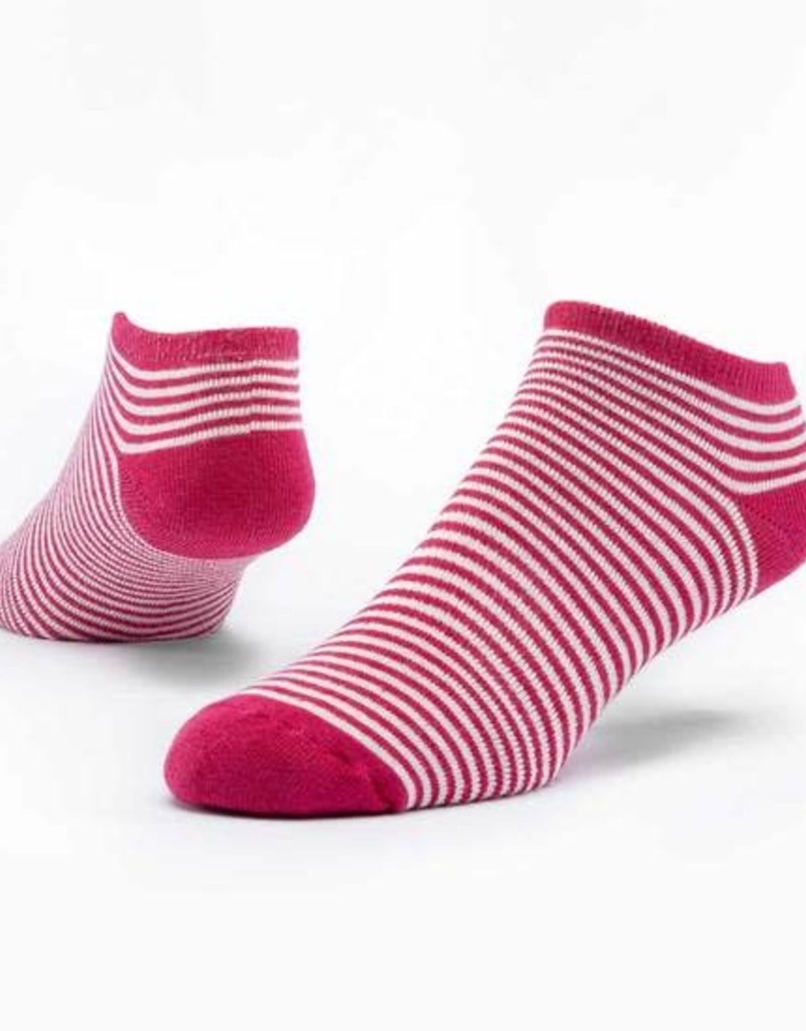 Maggie's Organics Footie Socks (Fuchsia Pinstripes)